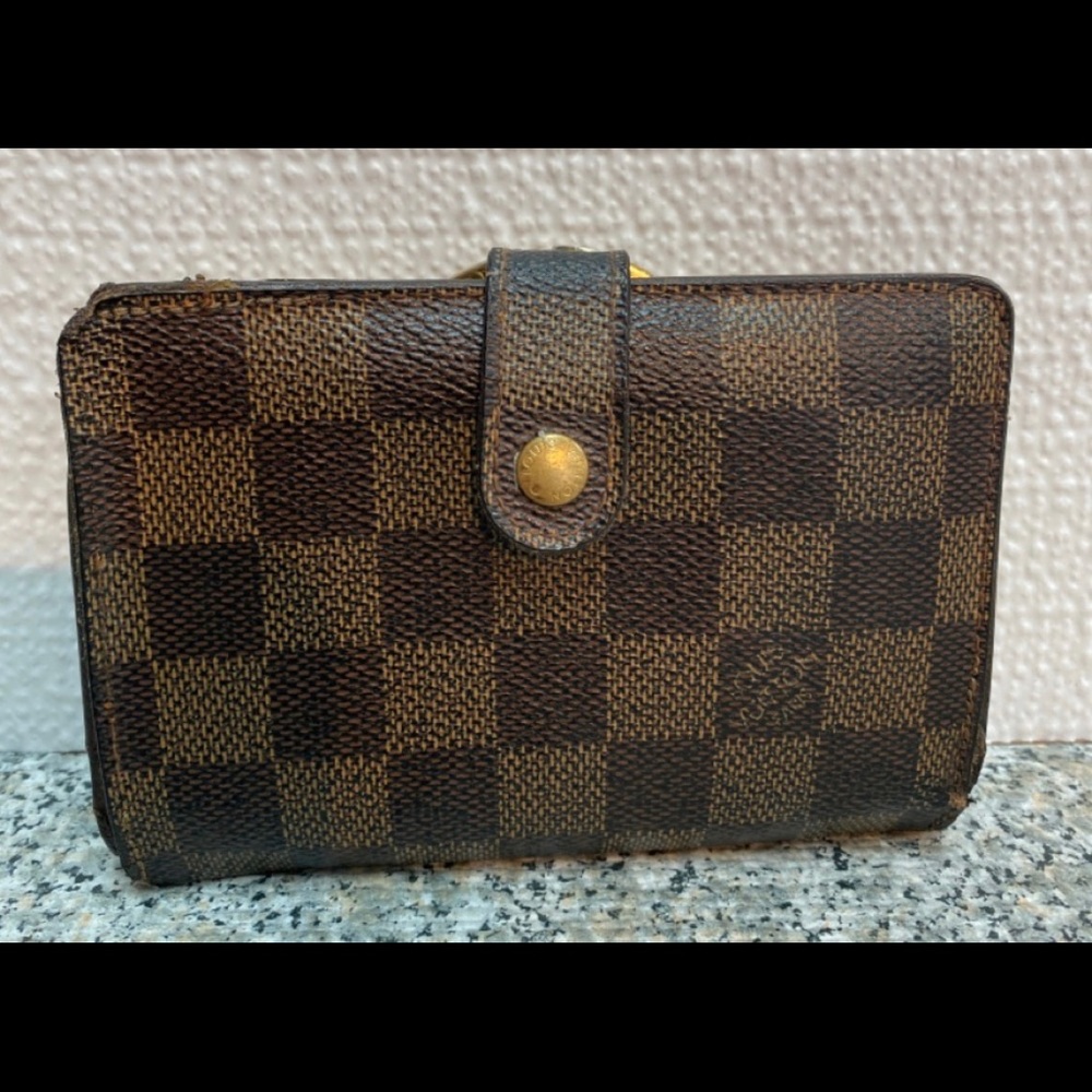 Louis Vuitton DamierEbene French kisslock wallet